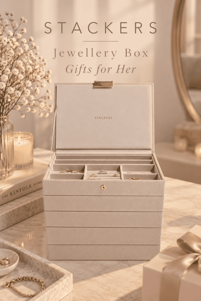 Stackers jewellery box with ring and earring compartments, a gift for her