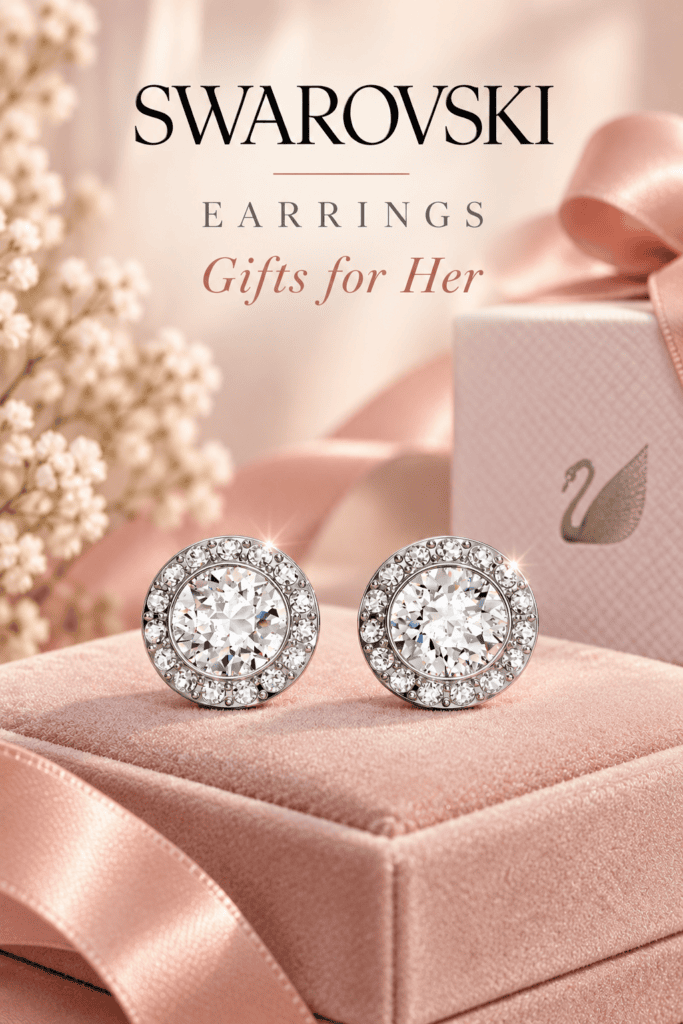 Swarovski crystal stud earrings, a classic jewellery gift for her